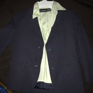Claiborne Navy pinstripe 3 piece suit Boys Size 5